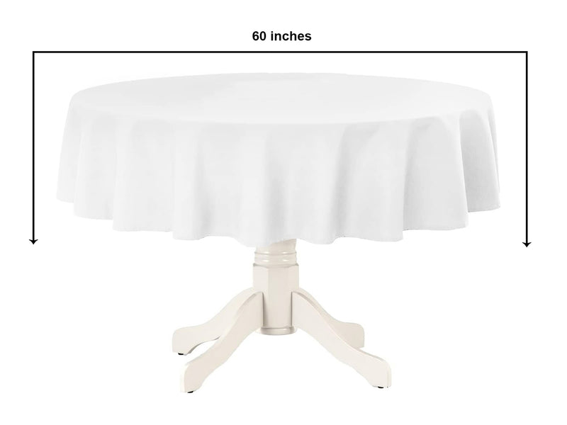 Oasis Home Collection Cotton Printed Round Table Cloth - 6 Seater  - White