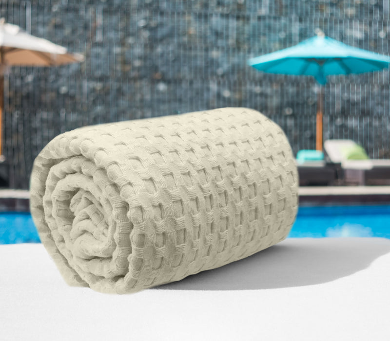 Oasis Home Collection Cotton Waffle Pattern | Large Size| Unisex | Good Water Absorbent Beach/Bath Towel - Pack of 1