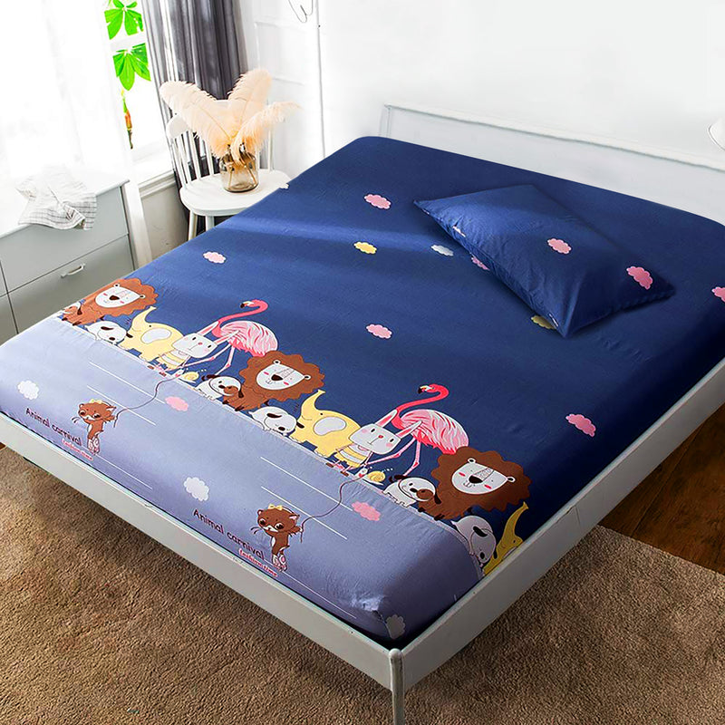 Oasis Home Collection Kids Cotton Bedsheet - Animal -1 Bedsheet With 1 pillow cover