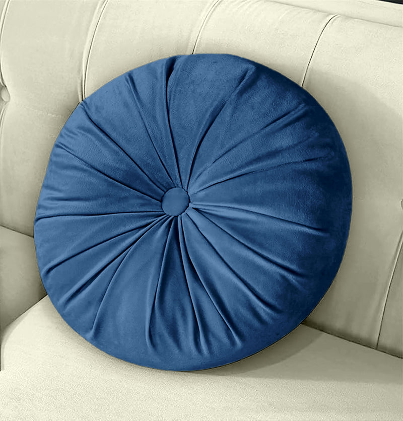 Oasis Home Collection Hand made Decorative Velvet Round Shape Cushions | Throw Pillows - Pack of 1