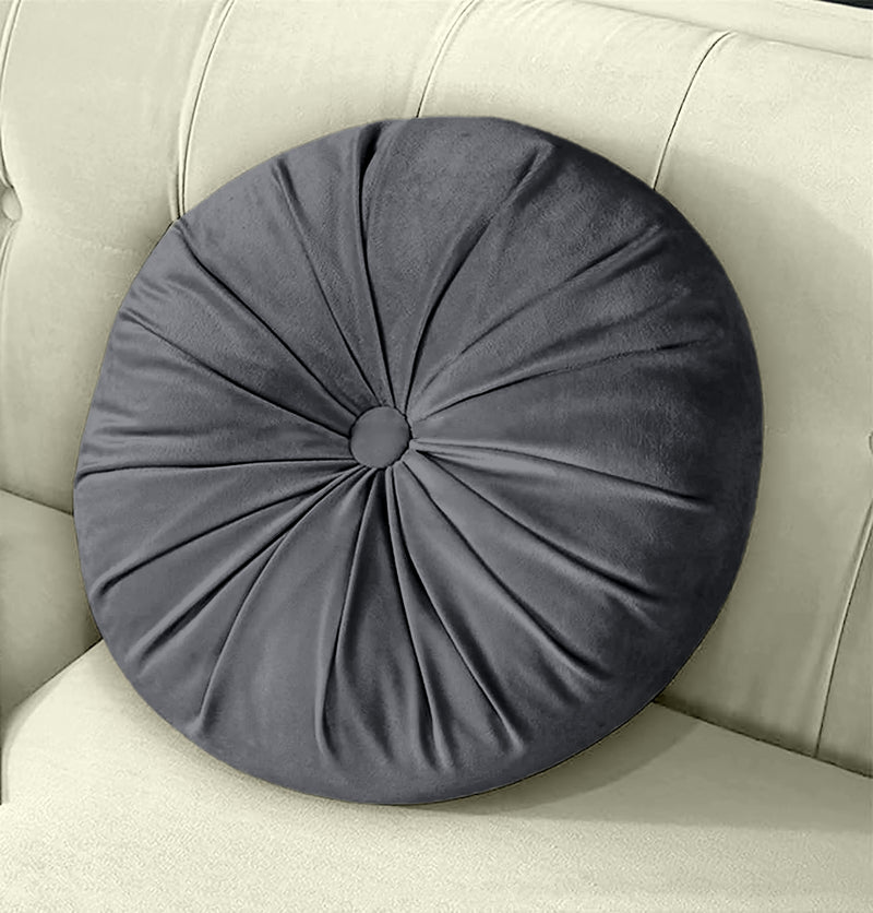 Oasis Home Collection Hand made Decorative Velvet Round Shape Cushions | Throw Pillows - Pack of 1