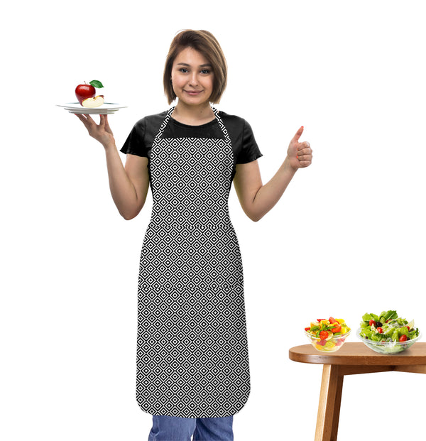 Oasis Home Collection Cotton Printed Apron Free Size - Black - Pack of 1