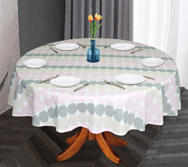 Oasis Home Collection Cotton Printed Round Table Cloth - 6 Seater - Multi