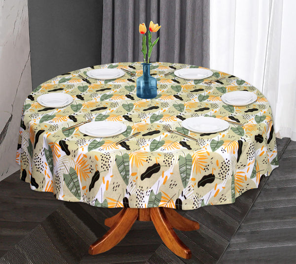 Oasis Home Collection Cotton Printed Round Table Cloth - 6 Seater - Multi