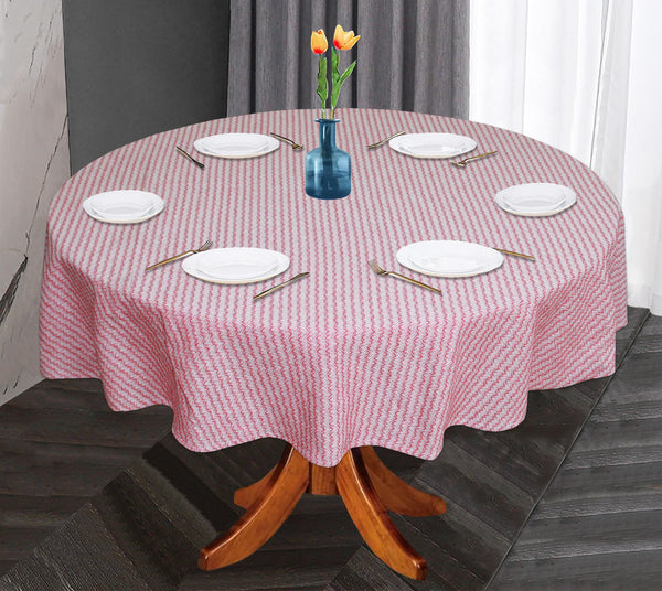 Oasis Home Collection Cotton Yarn Dyed Round Table Cloth - 6 Seater - Red ,Black ,Blue