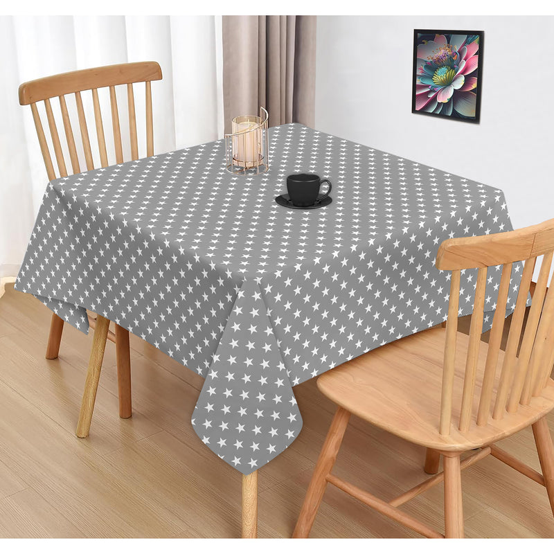 Oasis Home Collection Cotton Printed Table Cloth - Grey, Black, Pink - Abstract Pattern