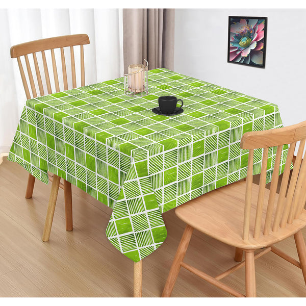 Oasis Home Collection Cotton  Printed Pattern Table Cloth- Green, Blue, Red, Grey