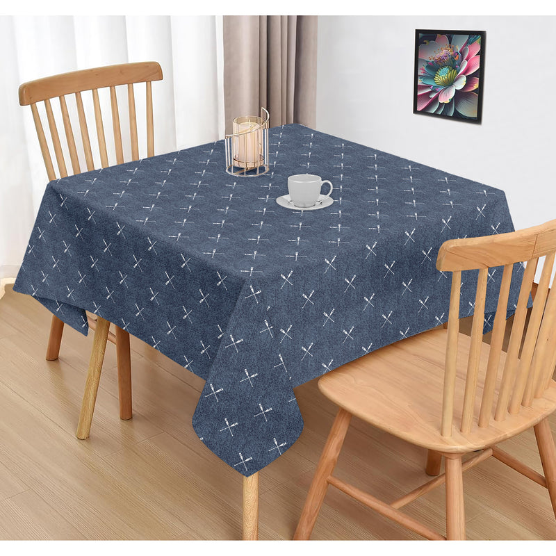 Oasis Home Collection Cotton  Printed Table Cloth -Blue - Printed Pattern