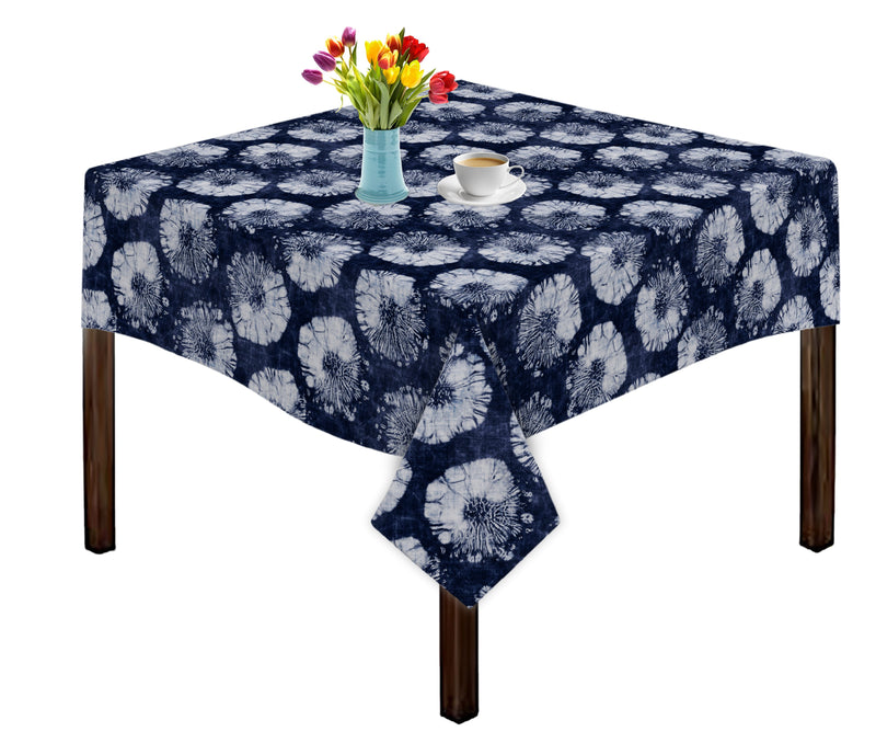 Oasis Home Collection Cotton Printed Table Cloth - Blue - Printed Pattern