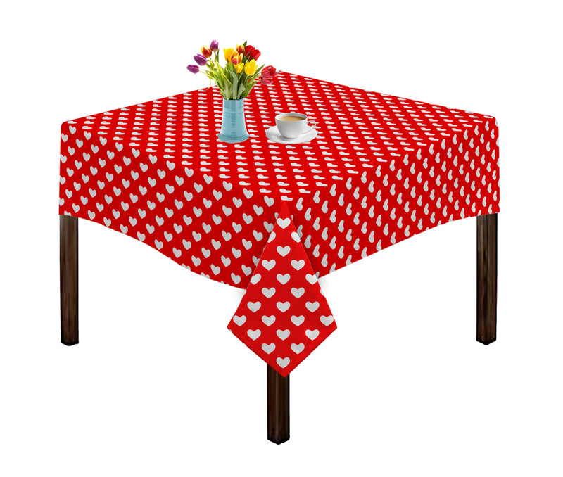 Oasis Home Collection Cotton  Printed Table Cloth - Grey, Red, Black, Pink - Printed  Pattern