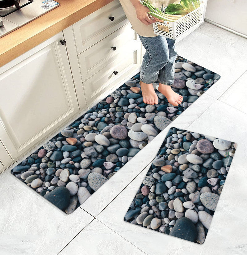 Oasis Home Collection Microfiber Anti-Skid Kitchen Floor Mat - 2 Piece Pack