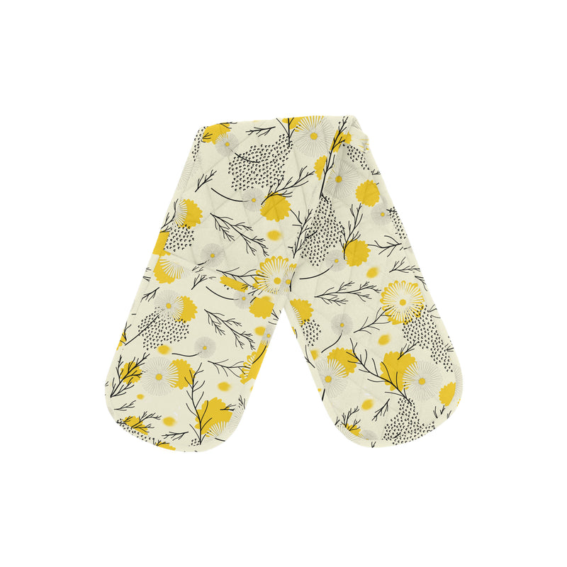 Oasis Home Collection Cotton Quilt Printed Oven Double Glove - Yellow