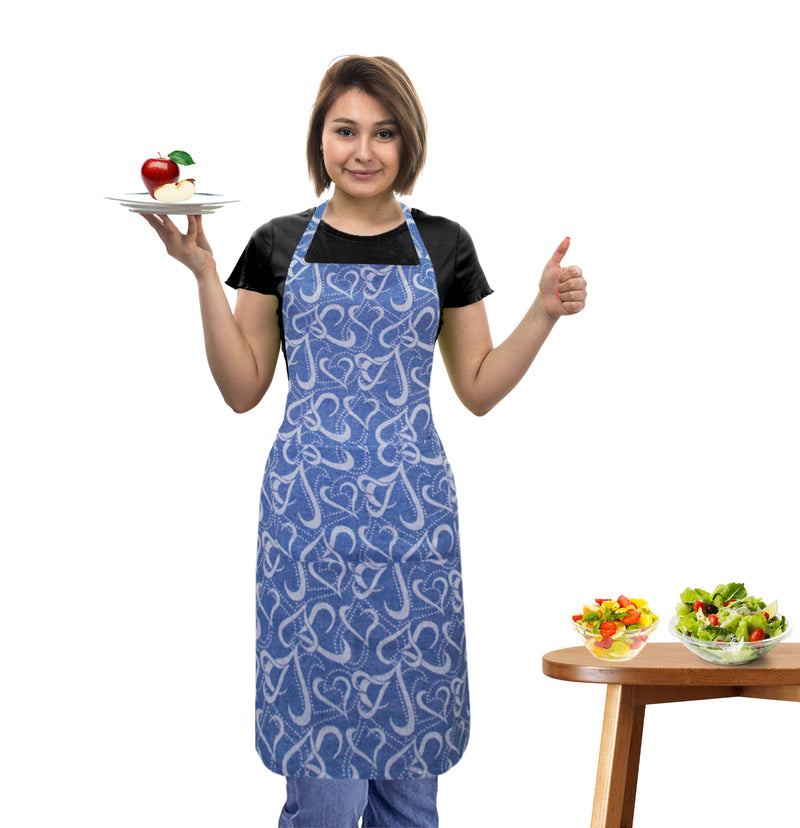 Oasis Home Collection Cotton Jacquard Apron Free Size - Red, Blue, Grey, Black - Printed Pattern