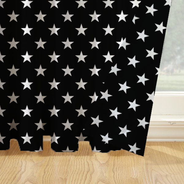 Oasis Home Collection Cotton Printed Eyelet Curtain – Black - 5 feet, 7 feet, 9 feet