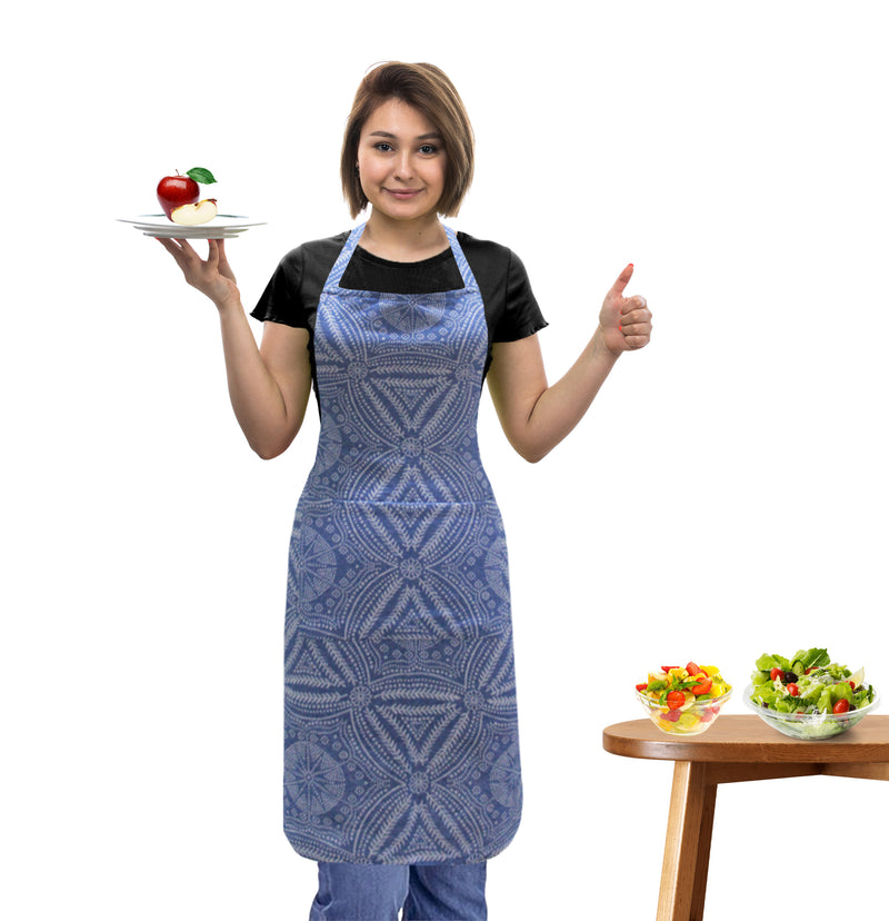 Oasis Home Collection Cotton Jacquard Apron Free Size - Red, Blue, Grey, Black - Geometric Pattern