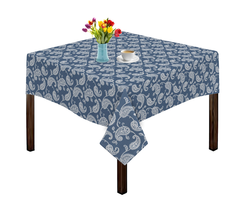 Oasis Home Collection Cotton Jacquard Table Cloth - Red, Grey, Blue, Black - Paisley Printed Pattern