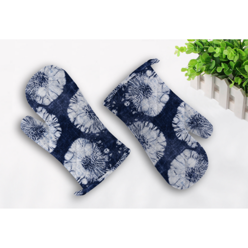 Oasis Home Collections Printed Gloves - Blue - 2 Glove
