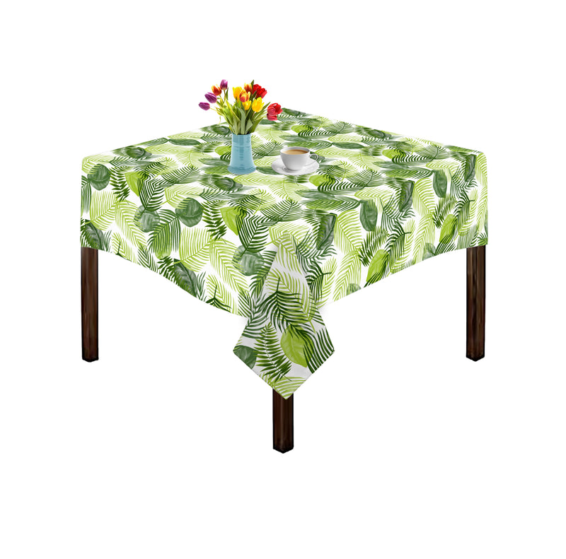 Oasis Home Collection Cotton Printed Table Cloth - Green - Printed Pattern