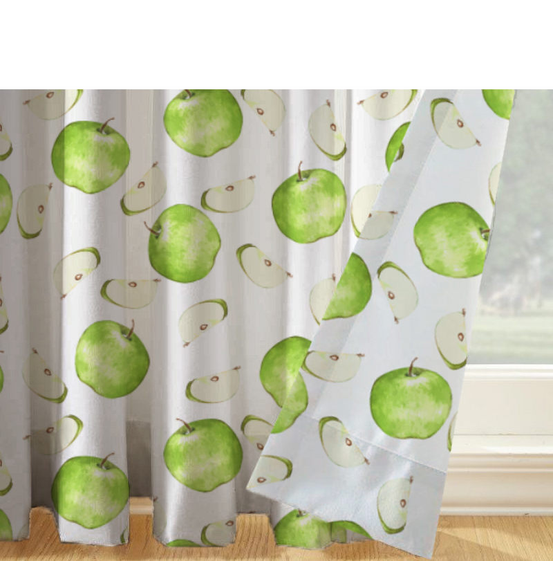 Oasis Home Collection Cotton Printed Eyelet Curtain –  Red, Green - 5 feet, 7 feet, 9 feet