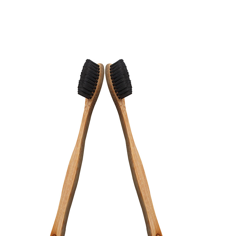Oasis Hand Made Eco Friendly Bamboo Tooth Brush with Charcoal Extract For Kids, Adults & Uni Soft Toothbrush - 2 Toothbrushes