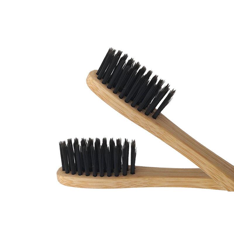 Oasis Hand Made Eco Friendly Bamboo Tooth Brush with Charcoal Extract For Kids, Adults & Uni Soft Toothbrush - 2 Toothbrushes