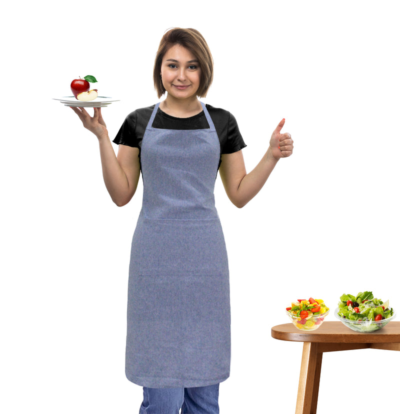Oasis Home Collection Cotton Yarn Dyed Apron  Free Size  -Black, Red, Grey, Blue  -  Geometric  Pattern