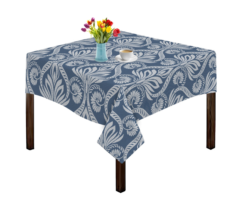 Oasis Home Collection Cotton Jacquard Table Cloth - Red, Grey, Blue, Black - Big Floral Printed Pattern