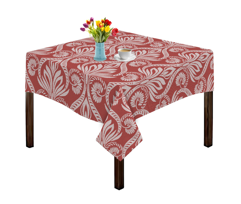 Oasis Home Collection Cotton Jacquard Table Cloth - Red, Grey, Blue, Black - Big Floral Printed Pattern
