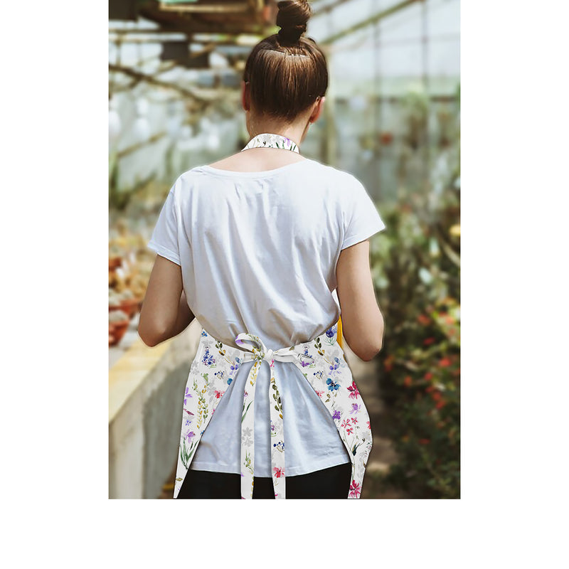 Oasis Home Collection Cotton Printed Apron Free Size - Multicolor -Floral Printed Pattern