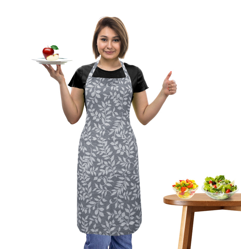 Oasis Home Collection Cotton Jacquard Apron Free Size - Red, Blue, Grey, Black - Abstract Pattern