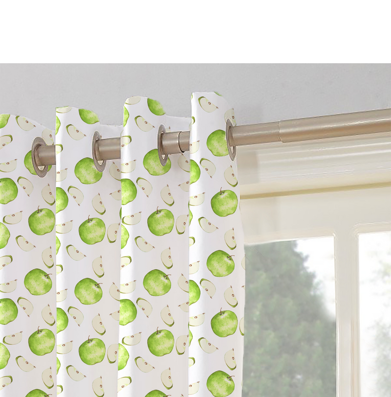 Oasis Home Collection Cotton Printed Eyelet Curtain –  Red, Green - 5 feet, 7 feet, 9 feet
