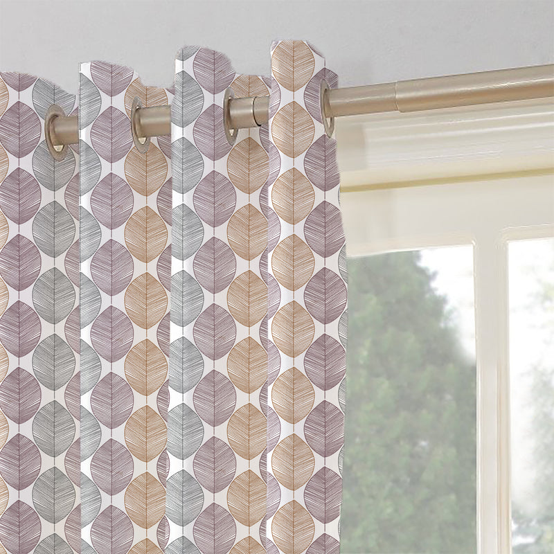 Oasis Home Collection Cotton Printed Eyelet Curtain – Multi - 5 feet, 7 feet, 9 feet