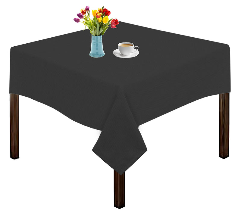 Oasis Home Collection Cotton Solid Table Cloth  - Black