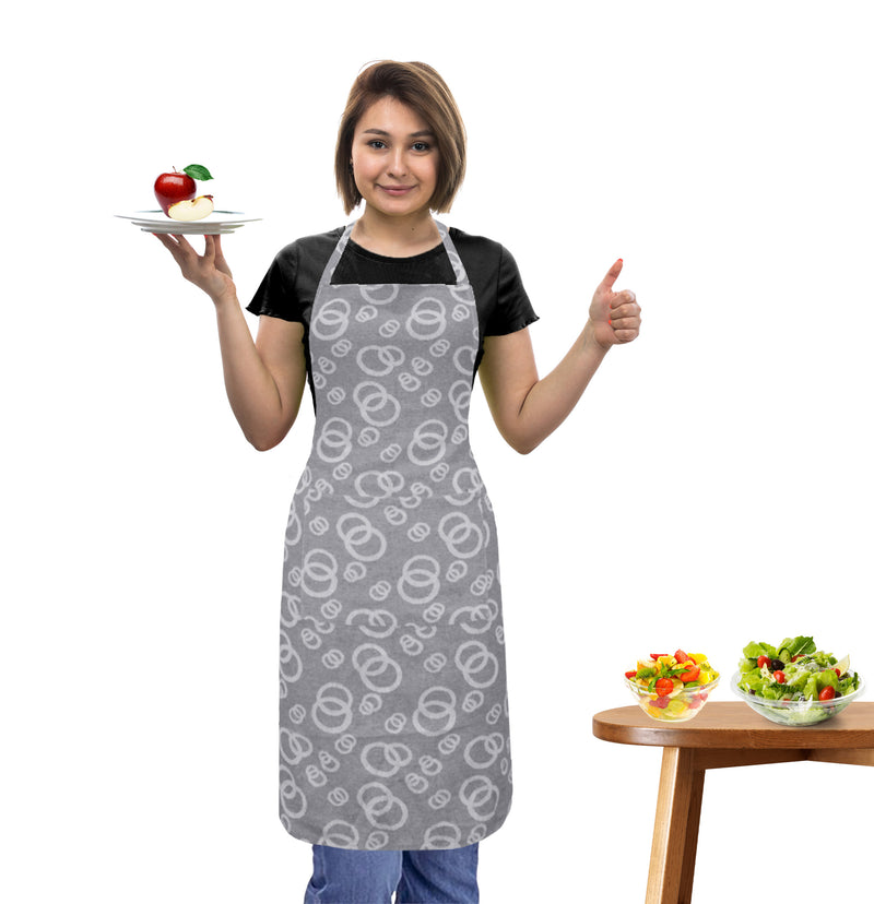Oasis Home Collection Cotton Jacquard Apron Free Size - Red, Blue, Grey, Black - Geometric Pattern