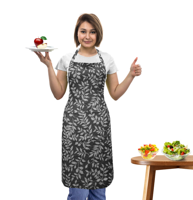 Oasis Home Collection Cotton Jacquard Apron Free Size - Red, Blue, Grey, Black - Abstract Pattern