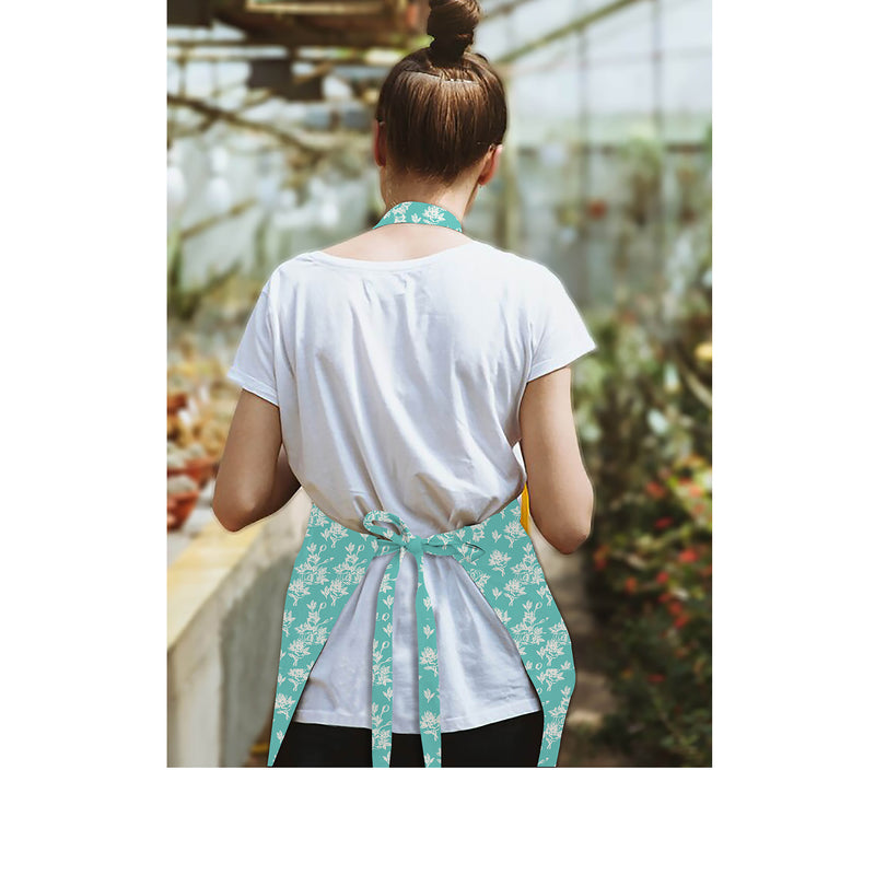 Oasis Home Collection Cotton Printed Apron Free Size - Green, Yellow, Purple, Peach - Printed Pattern