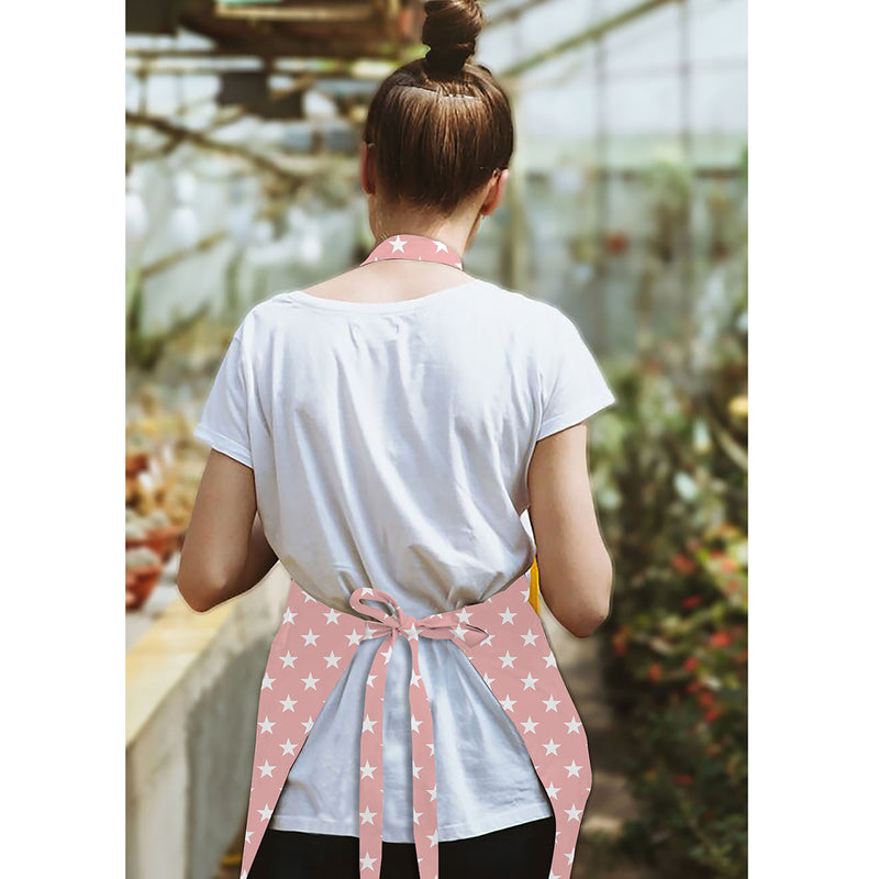 Oasis Home Collection Cotton Printed Apron Free Size - Grey, Black, Pink - Printed Pattern