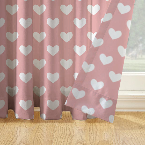 Oasis Home Collection Cotton Printed Eyelet Curtain – Pink - 5 feet, 7 feet, 9 feet