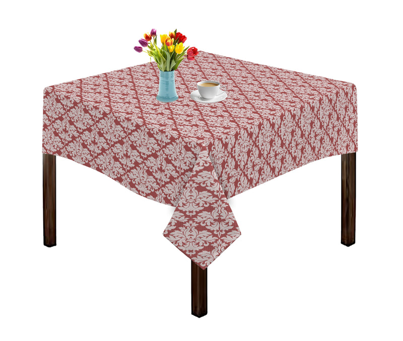 Oasis Home Collection Cotton Jacquard Table Cloth - Red, Grey, Blue, Black - Brocade Printed Pattern