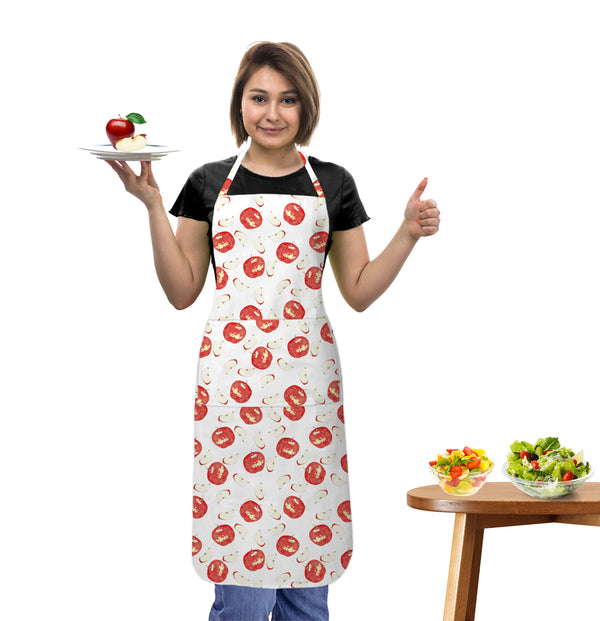 Oasis Home Collection Cotton Printed Apron Free Size - Green, Red - Printed Pattern