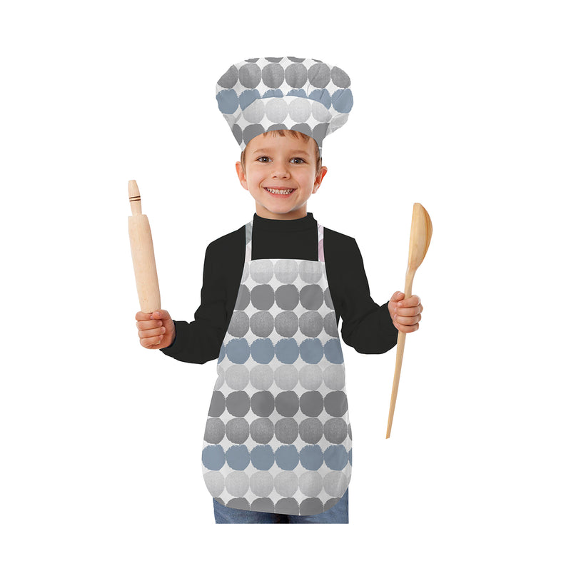 Oasis Home Collection Cotton Printed Kids Unisex apron Set - Grey