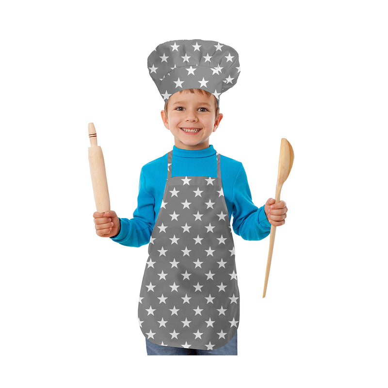 Oasis Home Collection Cotton Printed Kids Unisex apron Set -  Grey