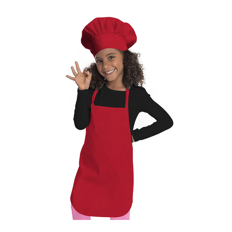 Oasis Home Collection Cotton Solid Kids Unisex apron Set - Tomato Red