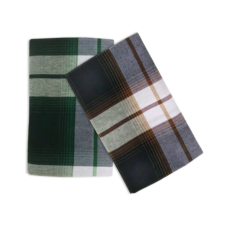 Oasis Home Collection Cotton Open Ended -Free size Ready To Wear Bahubali Checks Lungi - 2 Piece Pack