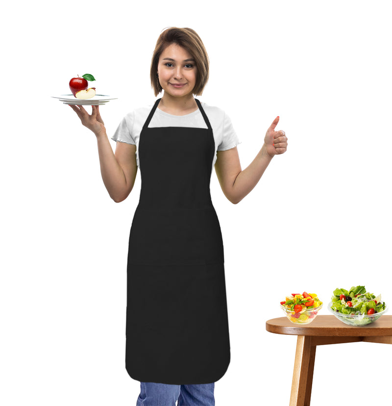Oasis Home Collection Cotton Solid Apron Free Size -Yellow, Green, Black, Pink - Solid  Pattern