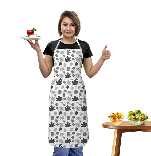 Oasis Home Collection Cotton Printed Apron Free Size - Orange, Grey - Printed Pattern