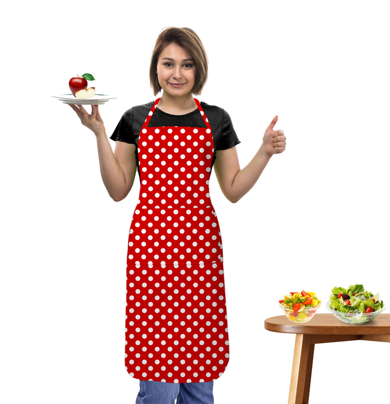Oasis Home Collection Cotton Printed Apron Free Size - Red, Black, Pink - Printed Pattern