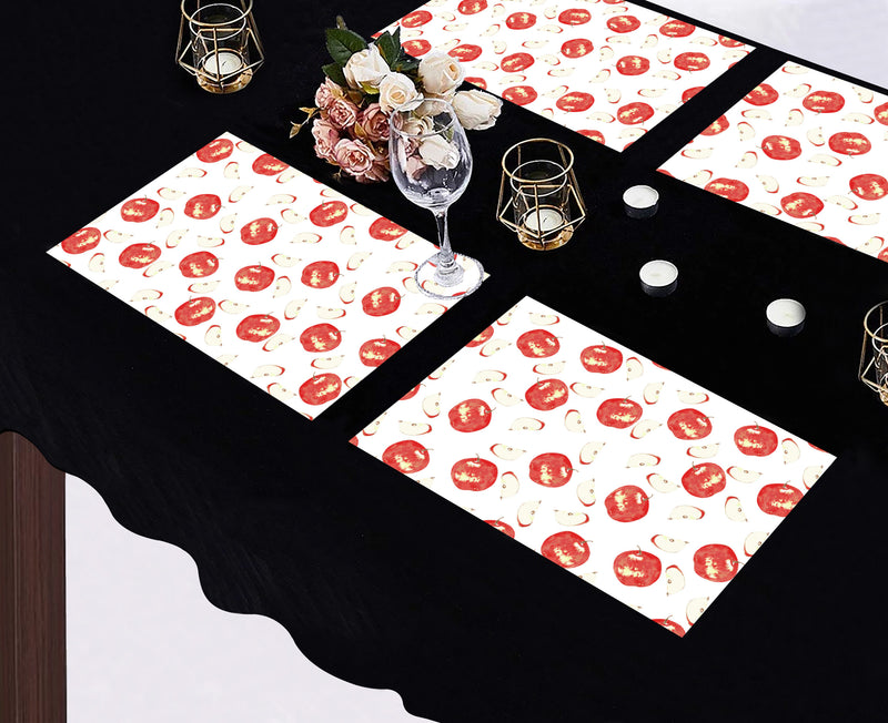 Oasis Home Collection Cotton Printed Kitchen Placemat - 4 piece pack - Red, Green