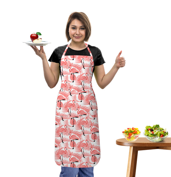 Oasis Home Collection Cotton Printed Apron Free Size - Pink- Printed Pattern