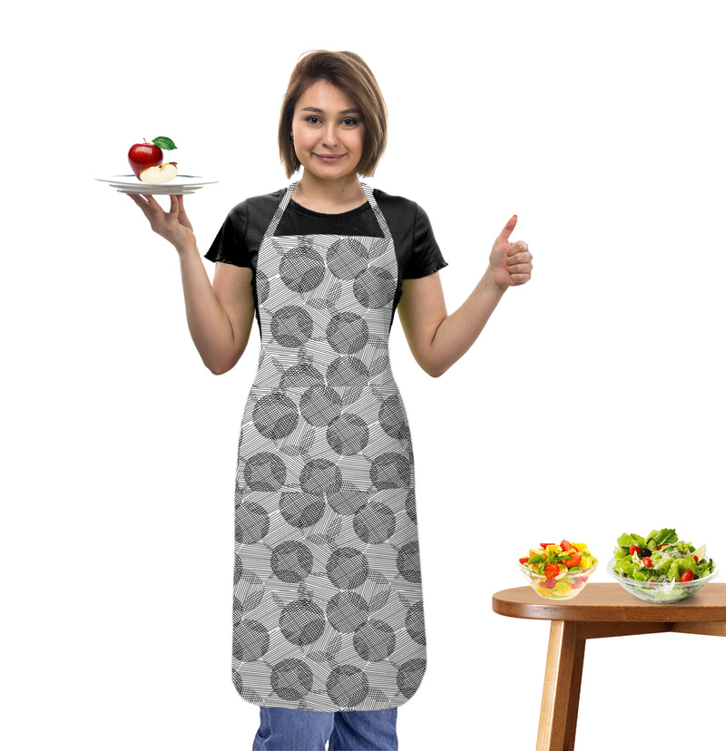 Oasis Home Collection Cotton Printed Apron Free Size - Black - Printed Pattern